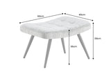 Hocker SCANDINAVIA mit schwarzen Metallbeinen Chenille-Stoff Champagner