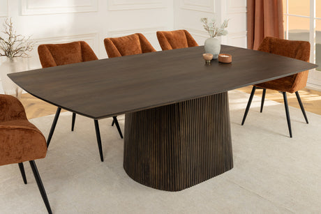 Dining table GRAND 200cm mango wood dark brown grey