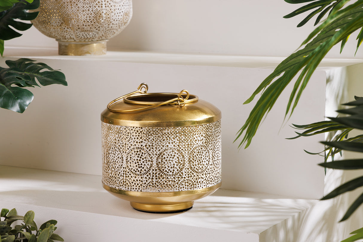 Lantern ORIENT 15cm gold with patina