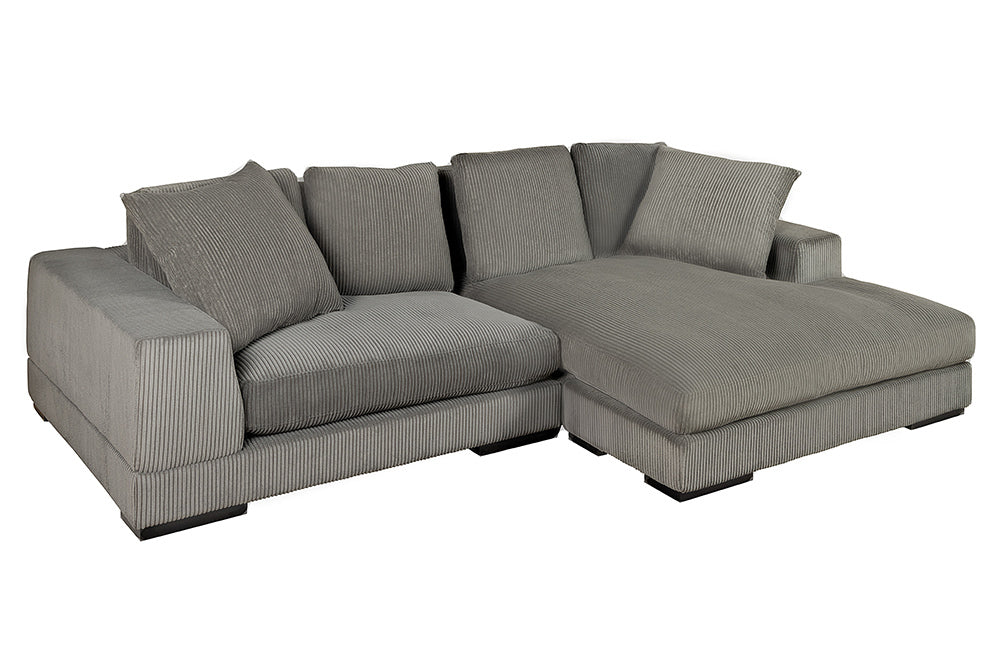 Corner sofa BABYLON 270cm XXL w/ ottoman cord grey