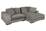 Corner sofa BABYLON 270cm XXL w/ ottoman cord grey
