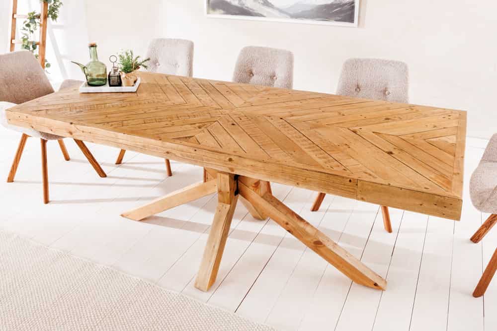 Dining table MOSAIK 160cm pine wood 80mm natural