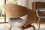 Stuhl ORGANIC Esche furniert Strukturstoff grau