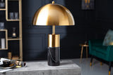 Table lamp BURLESQUE marble base black golden shade