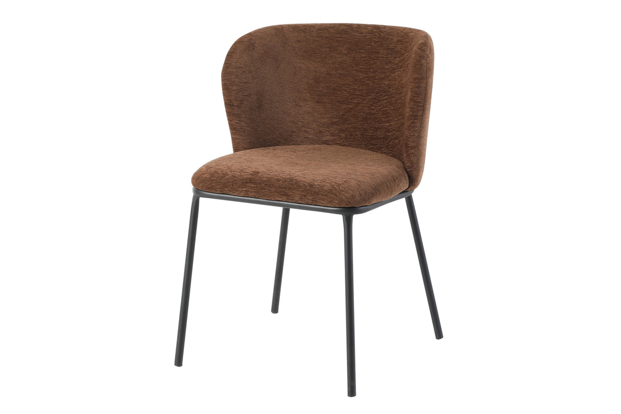 Stuhl LYON schwarzes Metallgestell braun