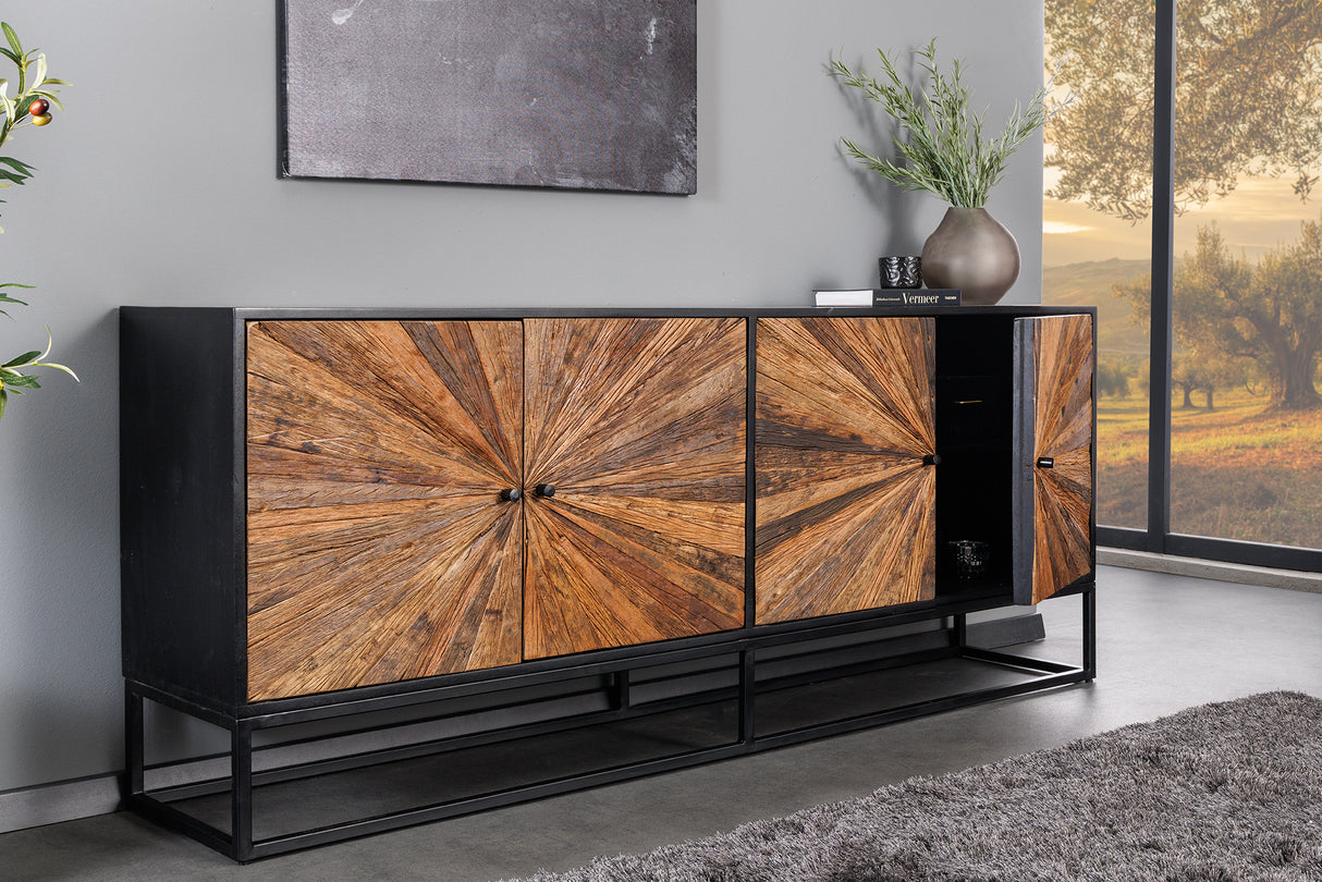 Sideboard BARRACUDA 180cm mango wood and brown teak wood