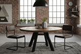 Dining table IRON CRAFT Ø 120cm round mango wood taupe brown w/ black legs