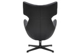 Sessel VOGUE 360° drehbar Kunstleder schwarz mit schwarzem Metallgestell