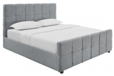 Bed PRESTIGE 180x200cm w/ storage space bouclé grey