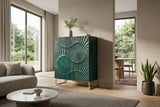 Highboard SCORPION 120cm 3D mango wood turquoise gold