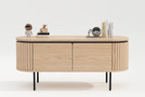 TV-Board ATELIER 120cm natural oak wood look w/ black legs