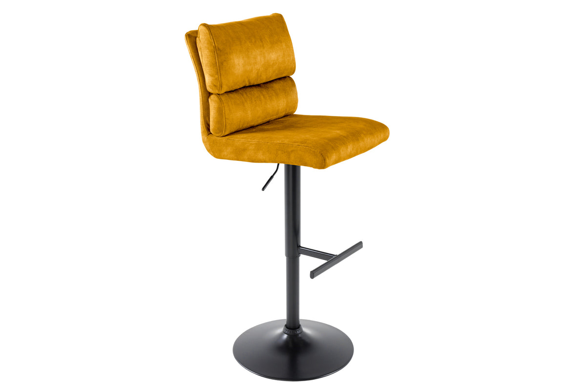 Barová židle COMFORT 64-85cm – hořčicově žlutá