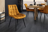 Stuhl ROADSTAR Samt senfgelb mit schwarzen Metallbeinen