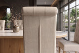 Chair CASA w/ neck roll textured fabric beige