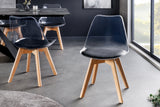 Chair SCANDINAVIA MEISTERSTÜCK beech wood legs transparent black artificial leather