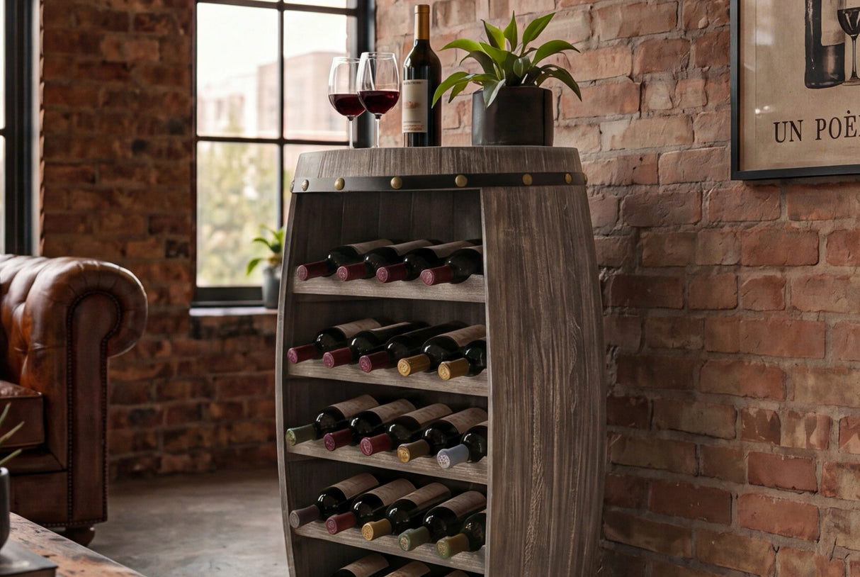 Wine shelf BODEGA 80cm for 23 bottles fir wood natural