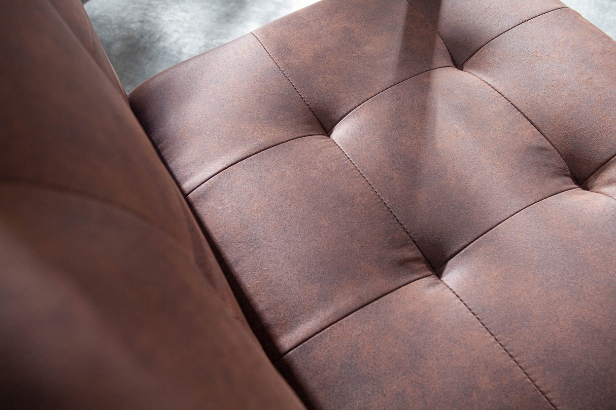 Cantilever chair RIDER with armrests microfibre vintage brown