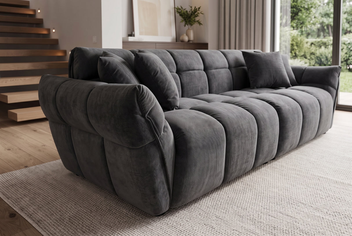 Sofa CLOUD 260cm 3-Sitzer XXL Samt grau