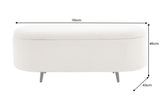 Bench chest VOQUE 110cm bouclé white upholstered w/ storage space bench seat