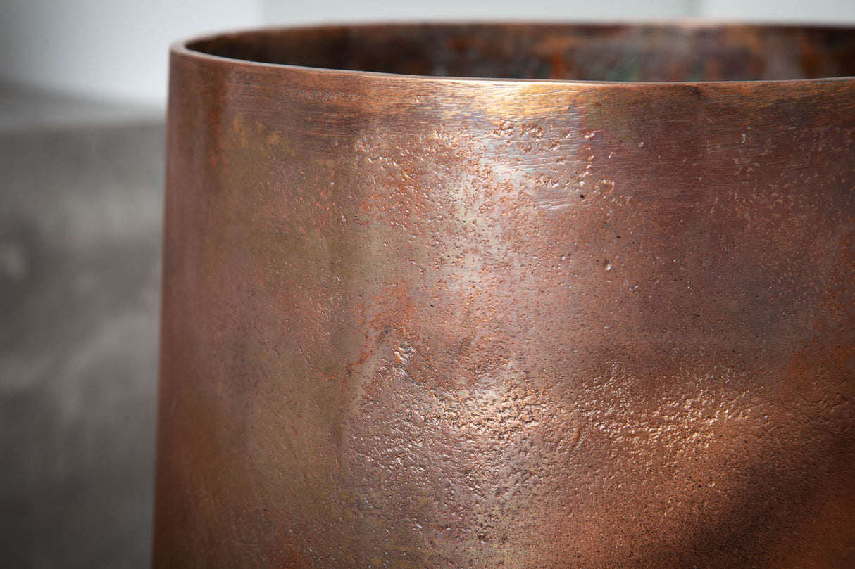 Planter FLOWERS large set of 2 mottled copper