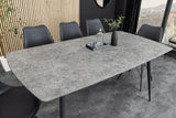 Dining table APARTMENT 120cm grey stone look w/ black metal frame