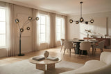 Pendant lamp LIQUID DIAMOND 5 glass lampshades smoked look