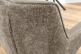 Swivel chair LE GRAND rotatable 180° w/ armrests textured cloth and leather taupe