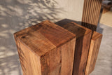 Decoration pillar MAKASSAR 60-80cm set of 3 mango wood natural