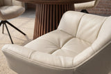 Drehsessel PAPILLON drehbar 180° m. Armlehnen Leder beige