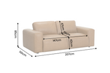 Sofa BIG GEORGE 205cm 2-seater leather cognac