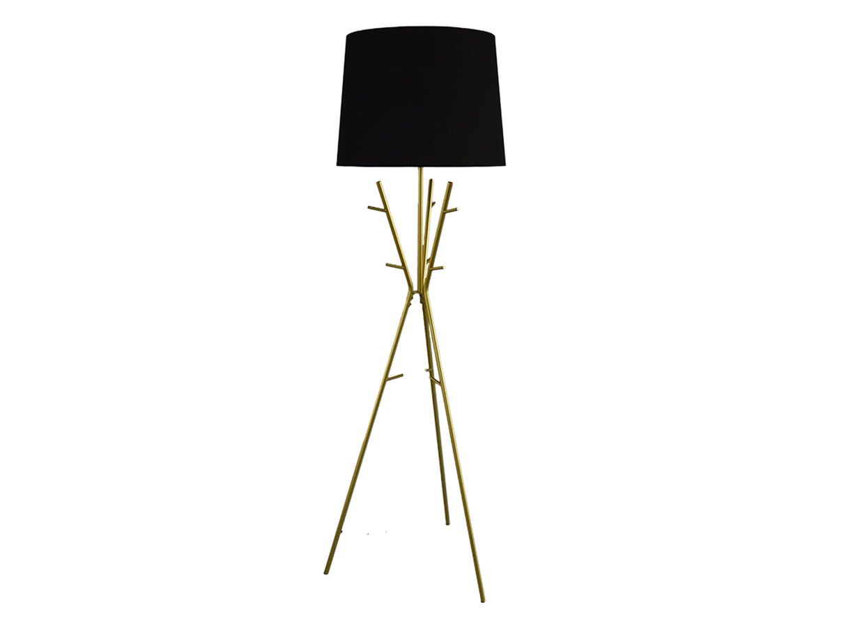 Floor lamp WARDROBE 175cm golden wordrobe w/ black fabric shade
