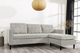 Corner sofa STOCKHOLM 220cm 3-seater spring core cord greige