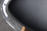 Chair SCANDINAVIA MEISTERSTÜCK beech wood legs transparent black artificial leather