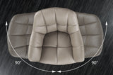 Swivel chair PAPILLON rotatable 180° w/ armrests leather taupe