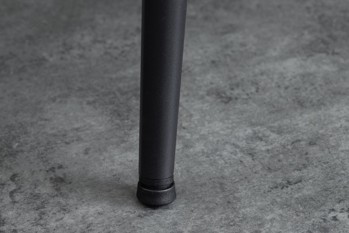 Dining table APARTMENT 120cm grey stone look w/ black metal frame