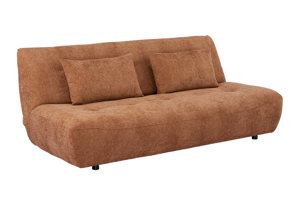 Schlafsofa ELYPSE 200cm 3-Sitzer Chenille Rostbraun
