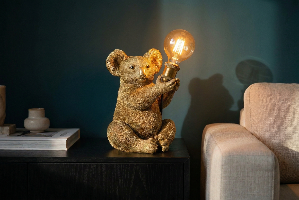 Tischleuchte KOALA 30 cm Goldskulptur