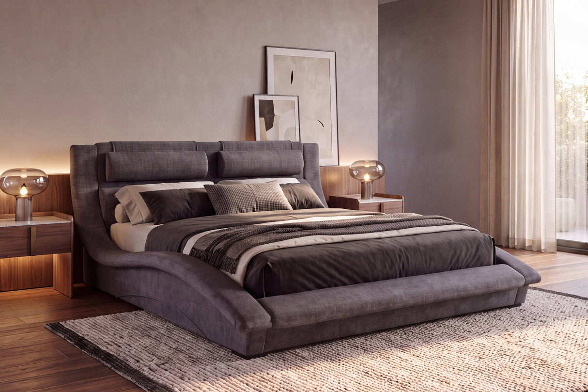 Bed SWING 180x200cm vogue velvet grey