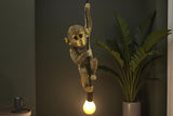 Pendant lamp MONKEY 55cm handmade monkey sculpture gold