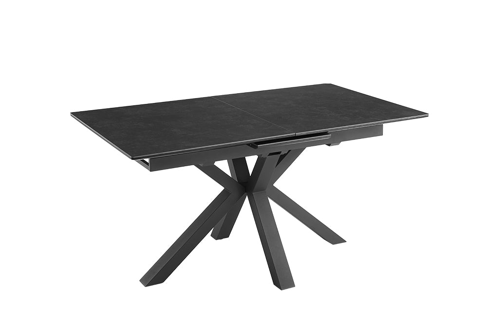 Esstisch ETERNITY 160-200cm Graphitgrau Keramik mit gehärtetem Glas