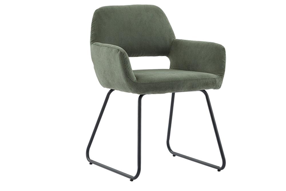 Chair MUSTANG with armrests cord green