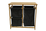 Laundry basket LAGOON SPA 70cm bamboo natural dark grey