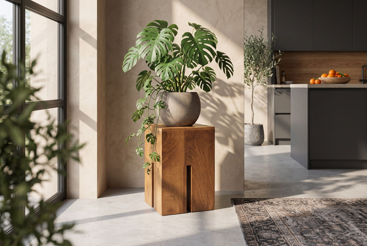 Side table CASTLE 45cm mango wood brown honey finish