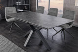 Dining table ETERNITY 160-200cm graphite grey ceramic with tempered glass