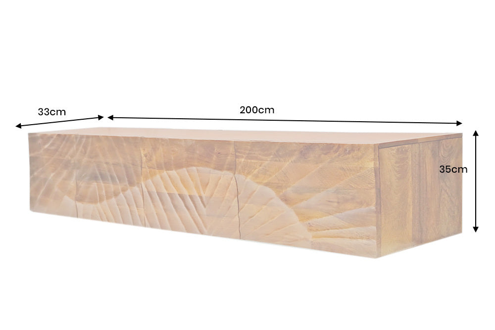 TV-Board SCORPION 200cm Hänge-Lowboard Mangoholz braun