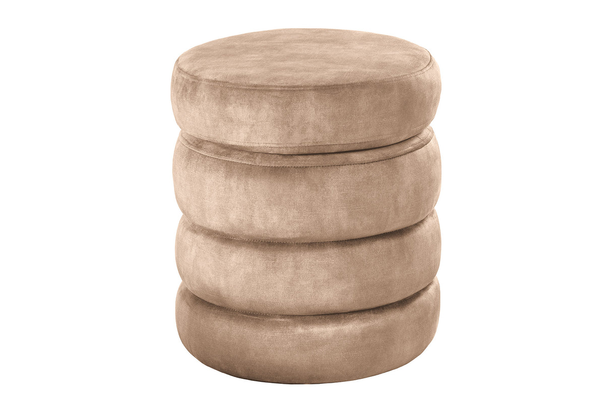 Hocker VOQUE 50 cm Samt Champagner mit Stauraum