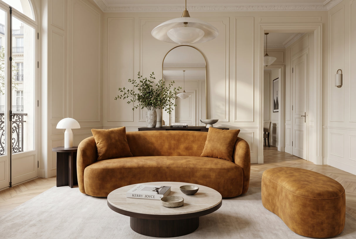 Sofa ELEMENTAL 180cm 2-Sitzer Samt senfgelb