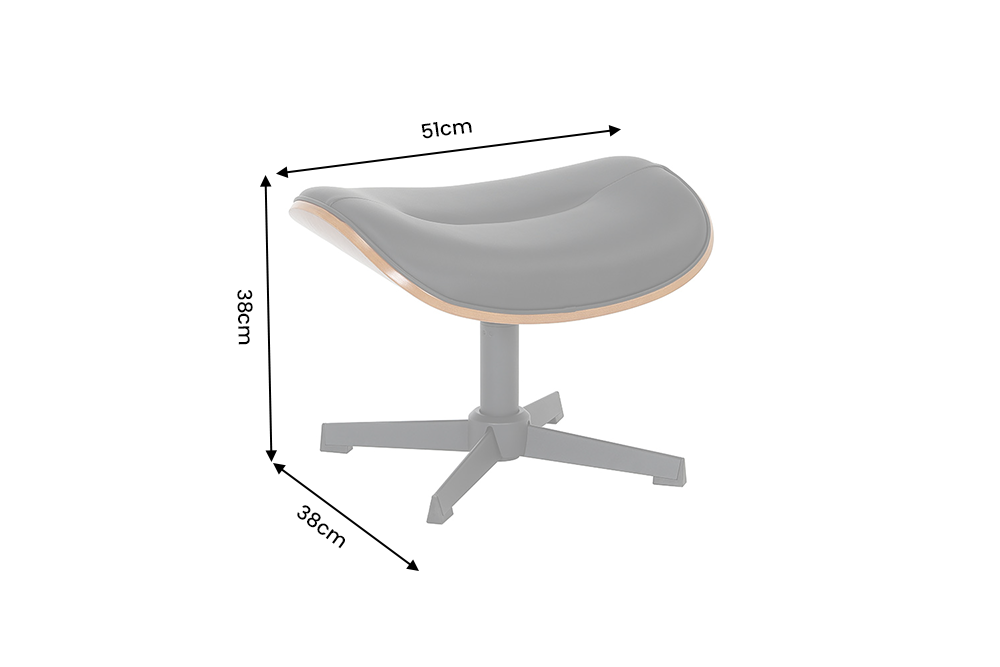 Hocker VOGUE drehbar 360° Pappel furniert Kunstleder schwarzbraun