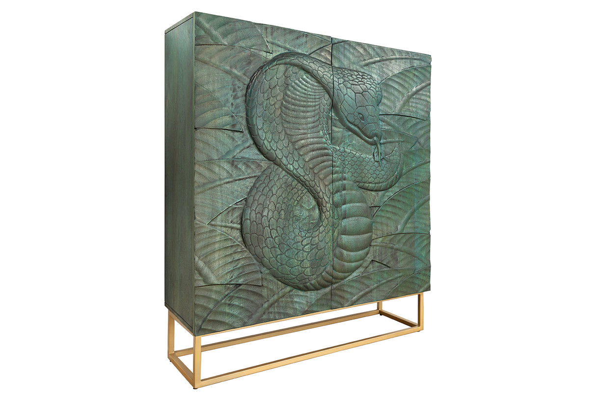 Highboard SNAKE 120cm turquoise mango wood