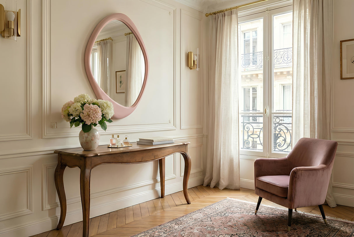 Wall mirror ORGANIC 90cm rosa